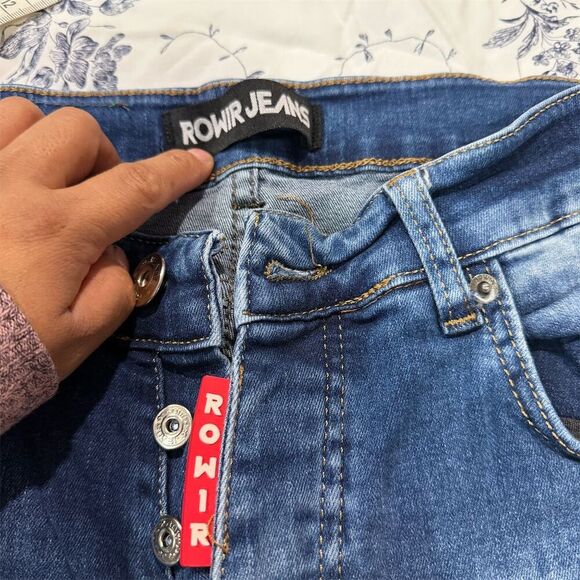 Rowir Jeans Men's Distressed Slim Fit Denim Jeans Blue Size 31x32 - Picture 3 of 6